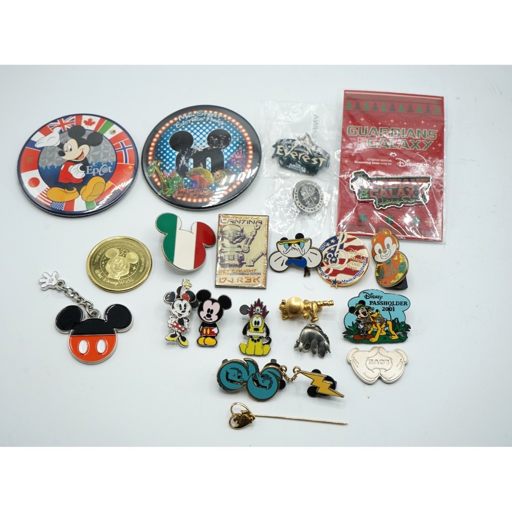 Vintage Disney Mickey Mouse‎ Collectible Pins and more ~ Lot Of 21